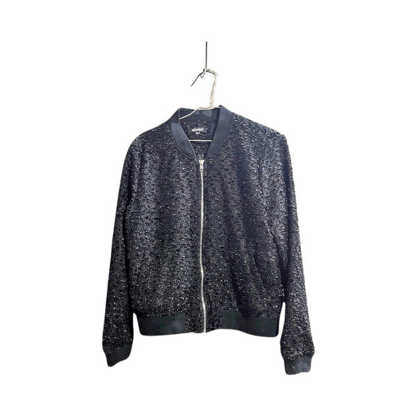 Black Decorative Bomber Jacket