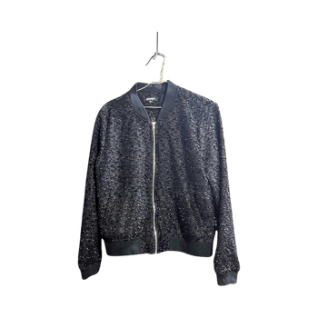 Black Decorative Bomber Jacket