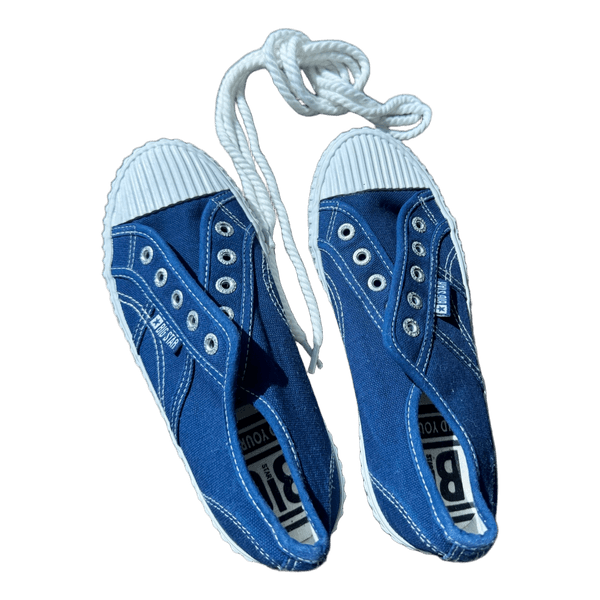 Blue canvas sneakers