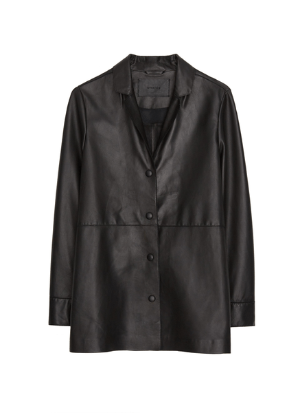 Black leather blazer