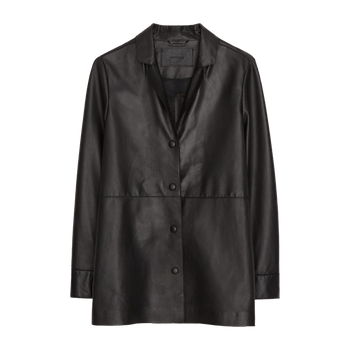 Black leather blazer