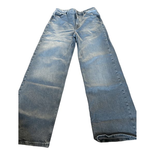 Blue denim wide leg jeans