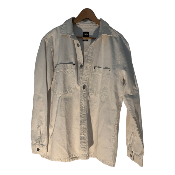 Zara white denim shirt