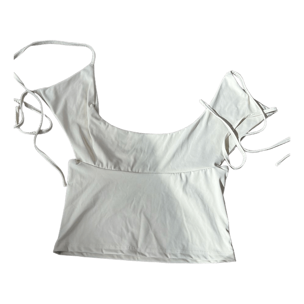 Cremefarvet crop top