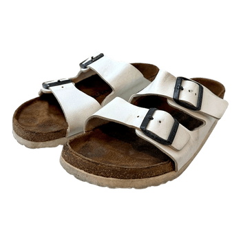 Original Birkenstock Arizona sandals in white leather 41