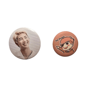 Multicolor character pin badges