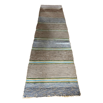 Pitkä kapea räsymatto, 296 x 76 cm