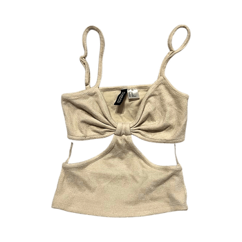 Beige cropped bralette top