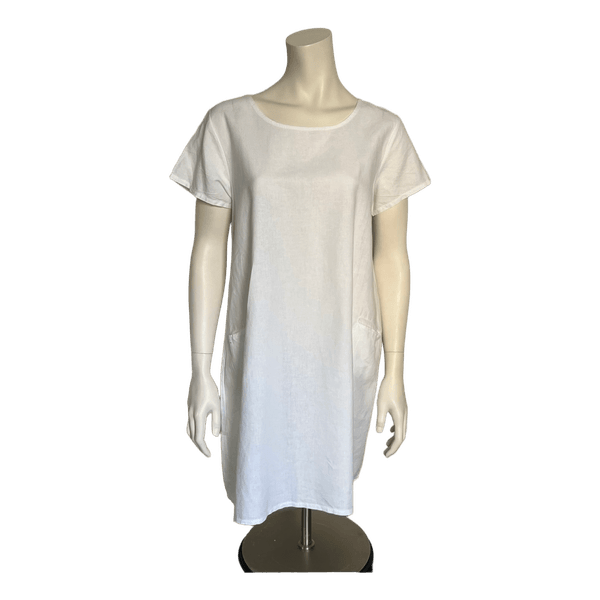 White linen dress
