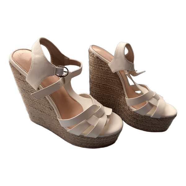 White wedge sandals