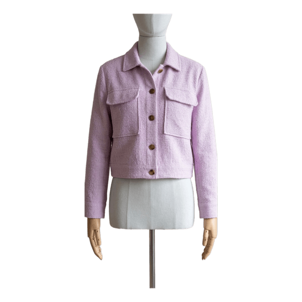 "Amisu" Tweed-Style Cropped Jacket (XL)