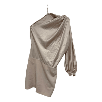 Beige one-shoulder dress
