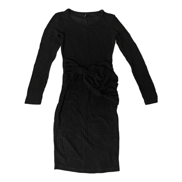 Black glitter long-sleeved dress