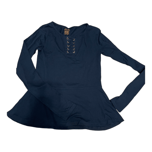Black long-sleeve peplum top