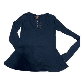 Black long-sleeve peplum top