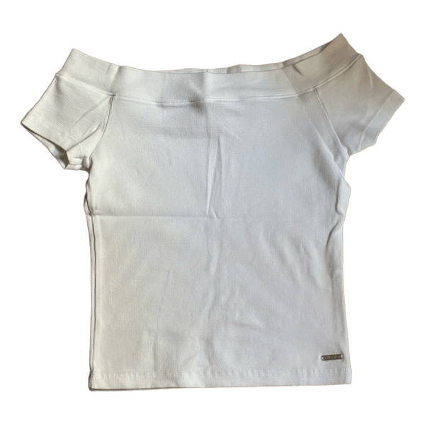 Aim’n ribbed off-shoulder top