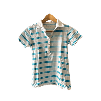 White striped polo shirt