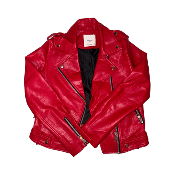 Mango Punainen nahkatakki