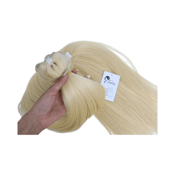 Premium Russian blonde human hair weft extensions 