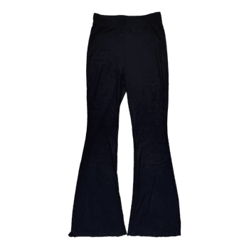 Black ribbed flare trousers