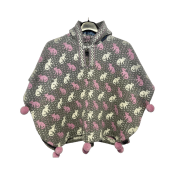 Kissa-kuvioinen villaponcho