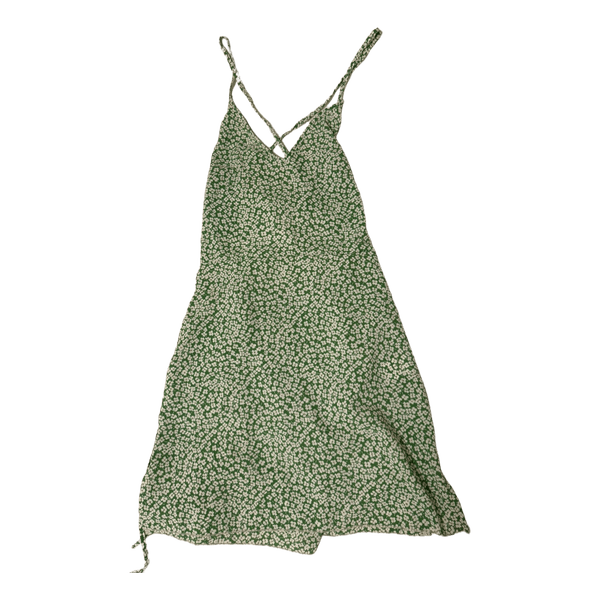 Green floral mini dress