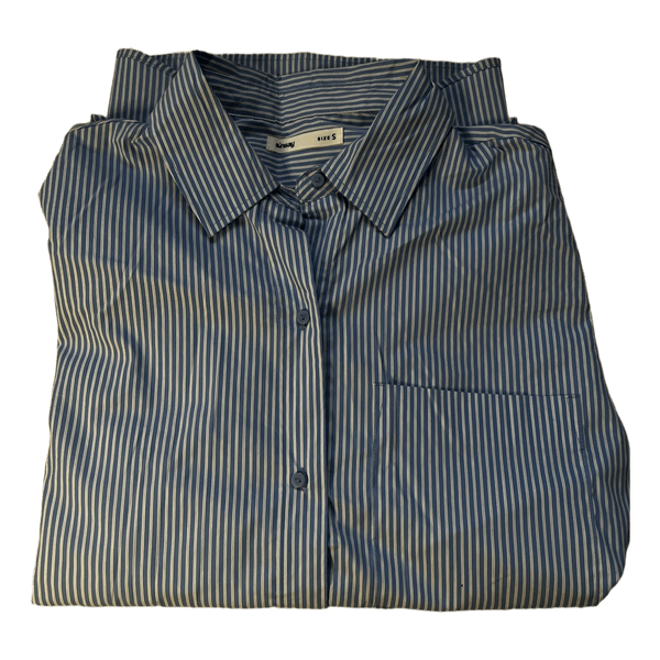 Women dress shirt with blue and white stripes