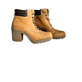 Brown heeled ankle boots