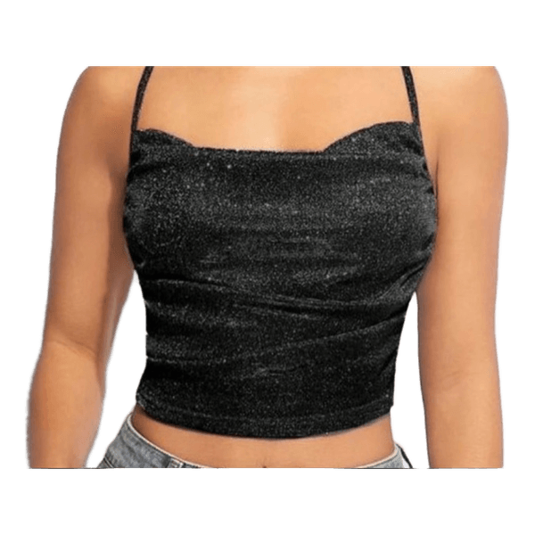 Sort glitrende top