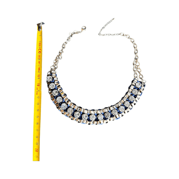Silver and blue statement necklace