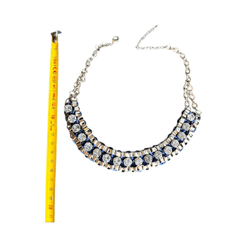 Silver and blue statement necklace