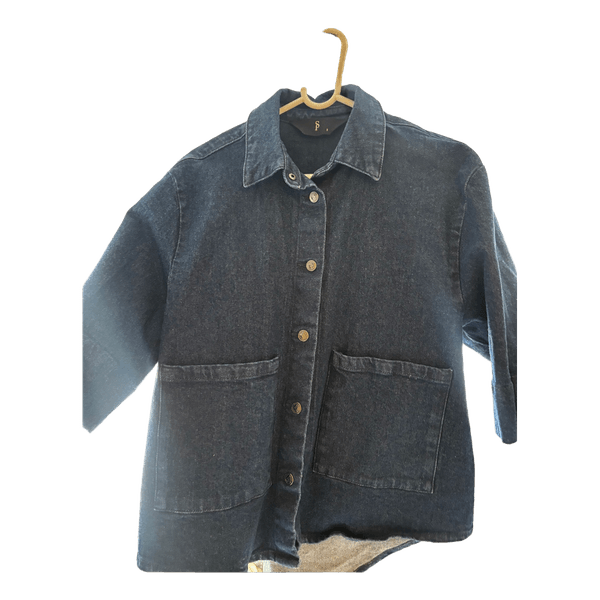Blå denim jakke