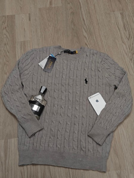 Harmaa Polo Ralph Lauren palmikkoneule