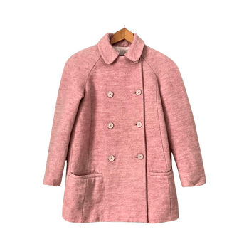 Zara Pink Wool Blend Pea Coat XS Double Breasted Baby Pink Feminine Pastel Jacket Spring Fall
