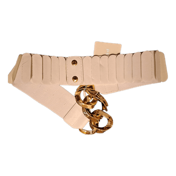 White elastic belt