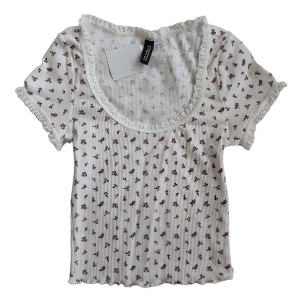 White floral rib top