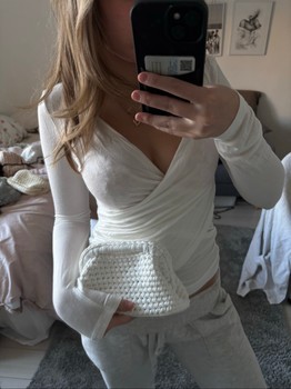 White crocheted bag