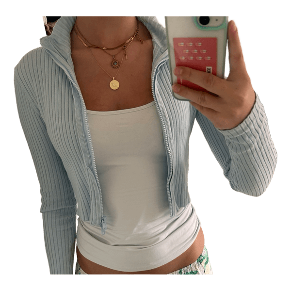 Lyseblå strikket cardigan