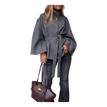 Gina tricot belt cape jacket gray