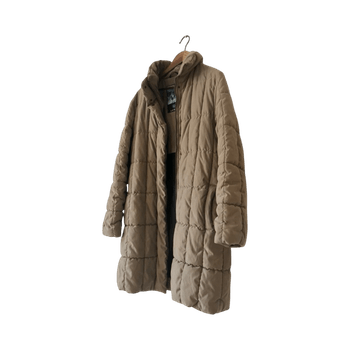 Beige quilted long coat by Luhta