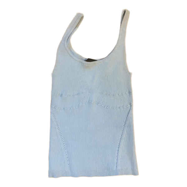 Lyseblå ribstrikket tanktop