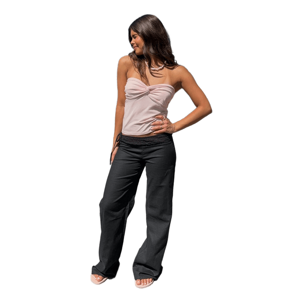 Linen blend trousers