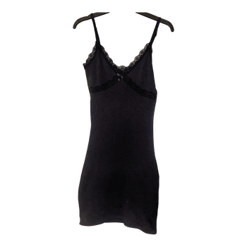 Black lace trim dress