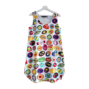 Love Moschino label printed cotton dress 