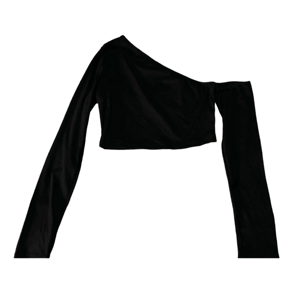 Musta pitkähihainen crop top