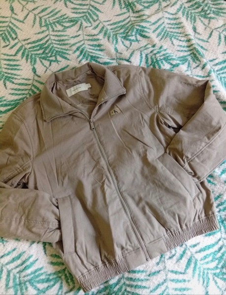 Beige cotton blend jacket
