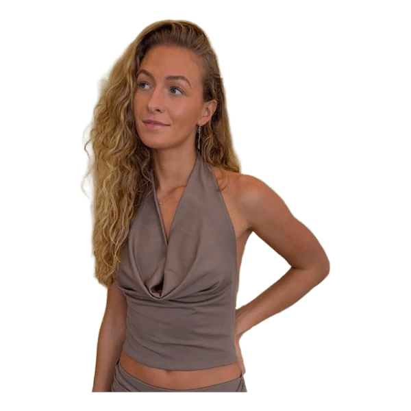 Taupe halterneck top