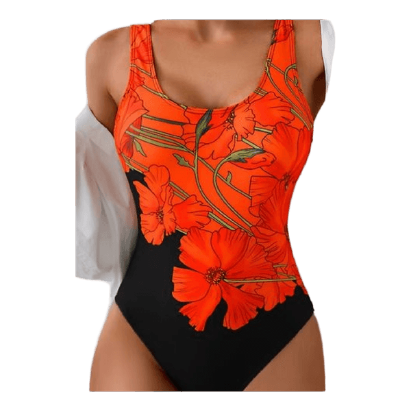 Orange floral swimsuit