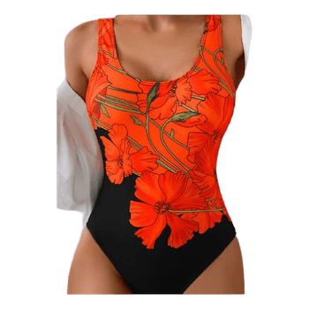 Orange floral swimsuit