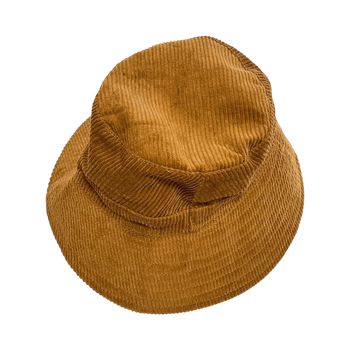 ZARA Brown Corduroy Bucket Hat Size M Plaid Lined Unisex Velvet Style